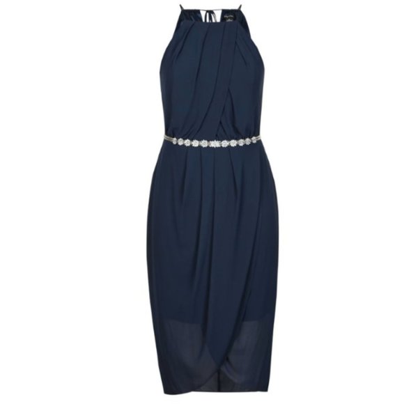 NWT! City Chic Wrap Love Jeweled Belted Dress 14 - Picture 3 of 5